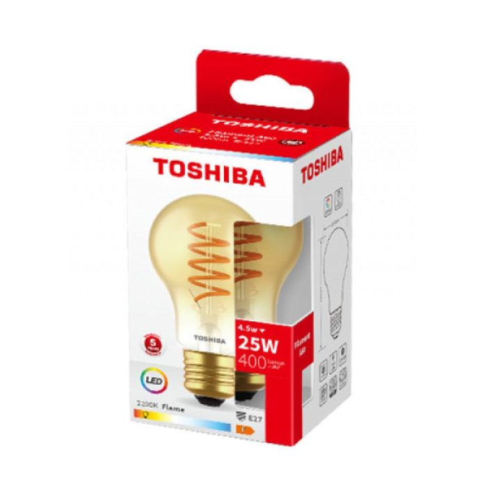 Bombilla LED TOSHIBA E27 A60 4.5W 400Lm Blanco Cálido [TO-DELS-FBA44P5SAAF11] 1