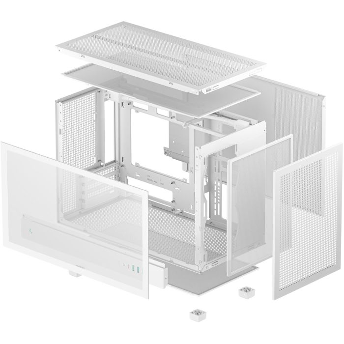 DeepCool CH260 WH Micro Torre Gaming PC Blanco, compatible con micro ATX/Mini-ITX, ventana de vidrio templado 10