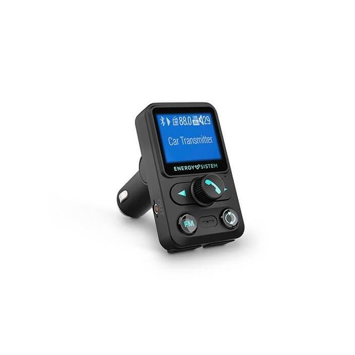 Energy Sistem Transmisor Fm Coche Xtra Bluetooth 455249 con Pantalla LCD 1.4 y Manos Libres, Reproduce Música desde USB/MicroSD, Negro 1