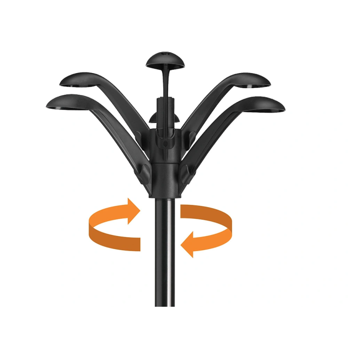 Perchero Pie Unilux Flora Metalico 6 Colgadores 175X35 Con Paragüero Color Negro 1