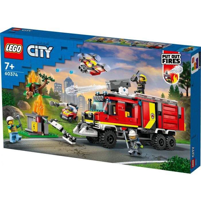 Lego CITY 60374 El camión de intervención de los bomberos, Juguete con drones modernos y figuras 7 Lego CITY 60374 El camión de intervención de los bomberos, Juguete con drones modernos y figuras 7