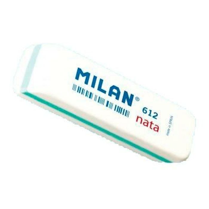 Set de Gomas de Borrar Milan 612 NATA Blanco 7,8 x 2,3 x 1,2 cm 12 Piezas (25 Unidades) 1