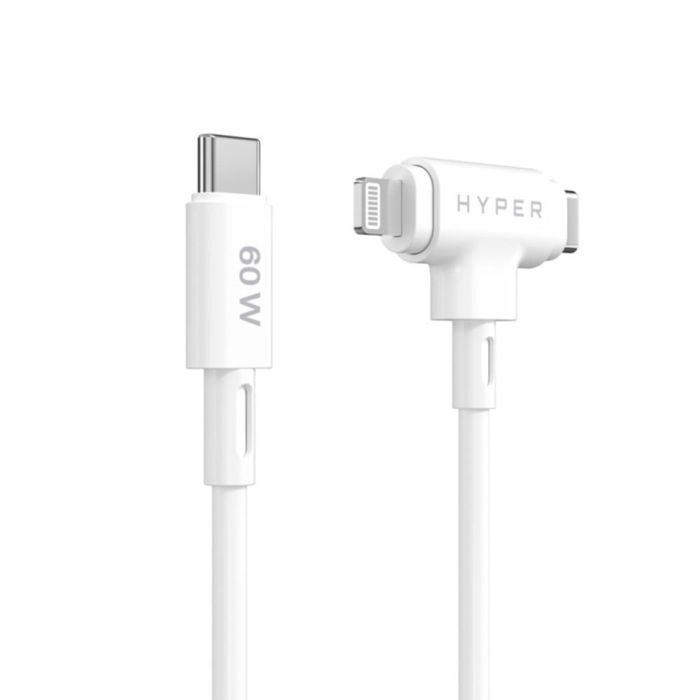 HYPER HyperJuice Cable USB USB 2.0 1.5 m USB C a USB C/Lightning Blanco 2 HYPER HyperJuice Cable USB USB 2.0 1.5 m USB C a USB C/Lightning Blanco 2