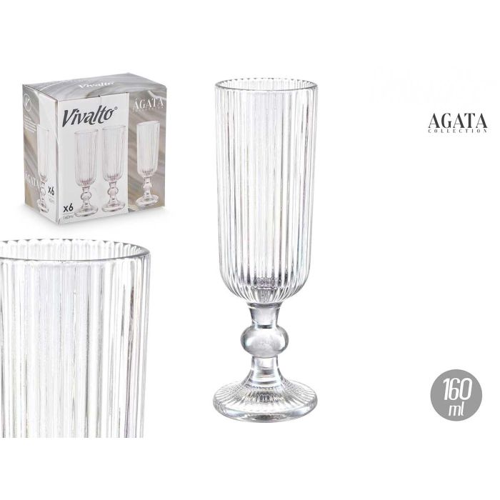 Copa Cava Transparente Rayas 160 ml Vivalto - Vidrio, 5.5x18.4x5.5 cm (24 Unidades) Copa Cava Transparente Rayas 160 ml Vivalto - Vidrio, 5.5x18.4x5.5 cm (24 Unidades)