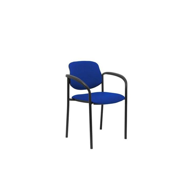 Silla Piqueras Y Crespo Villalgordo Confidente Brazos Fijos Chasis Negro Asiento Y Respaldo Tapizados Similpiel Azul