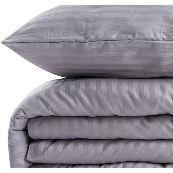 Juego de cama ASI8683743939299 - 1 funda nórdica 220x240 cm + 2 fundas almohada 60x60 cm - Poliéster/Algodón Gris 3 Juego de cama ASI8683743939299 - 1 funda nórdica 220x240 cm + 2 fundas almohada 60x60 cm - Poliéster/Algodón Gris 3