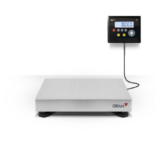 GRAM Báscula de Precisión 300Kg / 50g, Plataforma 650x500mm, Indicador K3X y Plato Xtrem F3-300