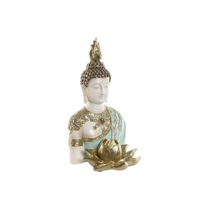 Figura Oriental DKD Home Decor Turquesa Dorado 12 x 22 x 12 cm Figura Oriental DKD Home Decor Turquesa Dorado 12 x 22 x 12 cm