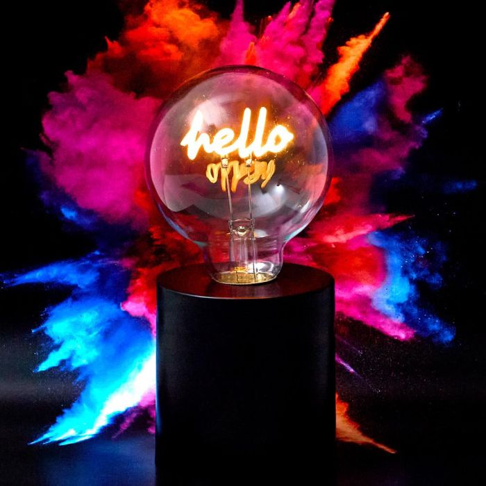 The Concept Factory Lámpara A Pilas Efecto Neón Plata 1