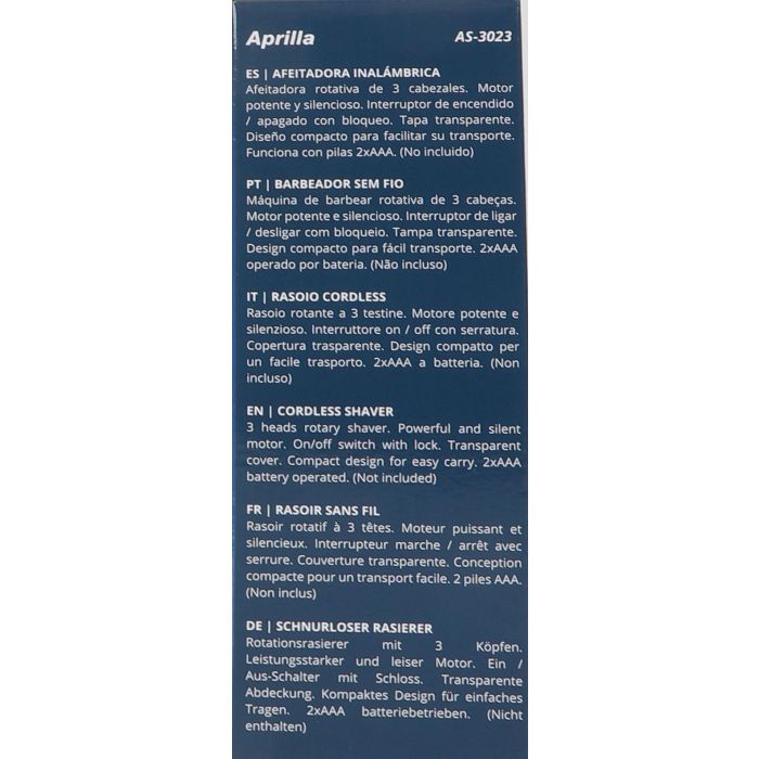 Maquinilla de Afeitar Inalámbrica Inde 3 Cabezales (6 Unidades) 4 Maquinilla de Afeitar Inalámbrica Inde 3 Cabezales (6 Unidades) 4