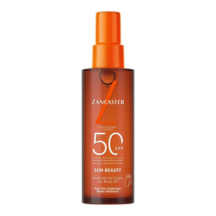 Lancaster Sun Beauty Protector Solar Aceite Seco Corporal SPF50 150 ml. Acabado Satinado, Bronceado Rápido y Sin Grasa. Lancaster Sun Beauty Protector Solar Aceite Seco Corporal SPF50 150 ml. Acabado Satinado, Bronceado Rápido y Sin Grasa.