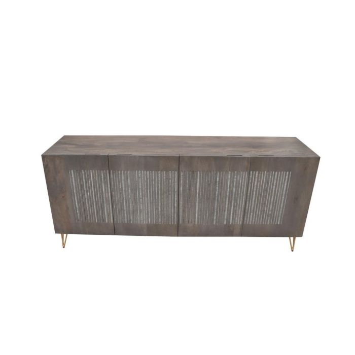 DKD Home Decor Buffet Moderno Marrón Madera Mango y Metal 4 Puertas, 2 Estanterías 45x77x177 cm Desmontable 1