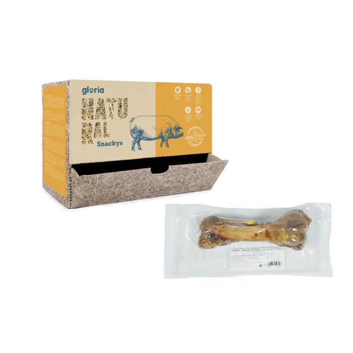 Snackys Hueso de Jamón Fémur Curado Natural para Perros | Mordedor Dental que Elimina Sarro - Sabor Jamón Serrano - Caja 18 Unidades 3