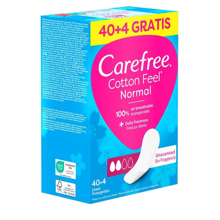 Carefree Salvaslip Protector Transpirable para Uso Diario, 44 Unidades