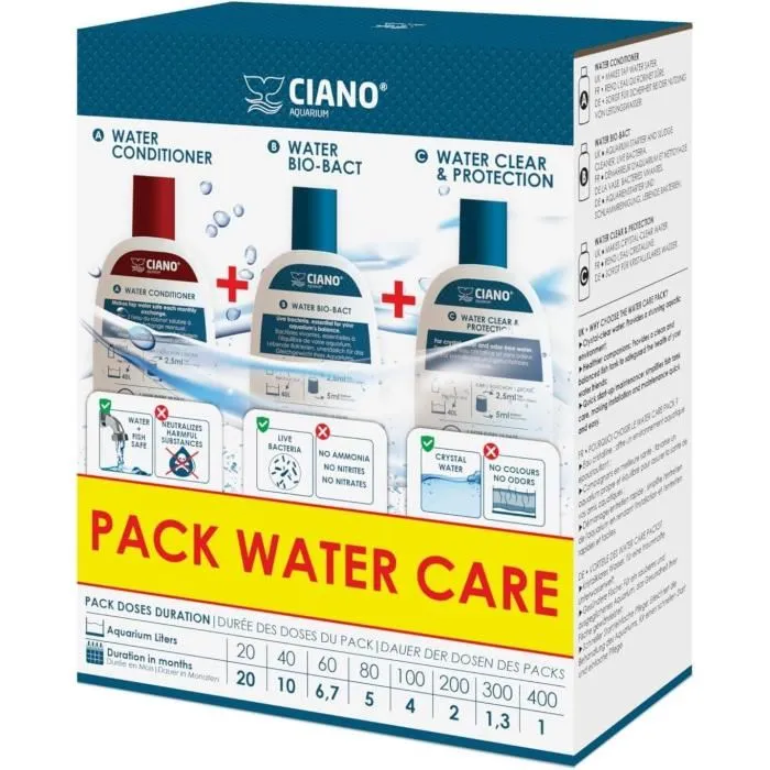 Ciano CIA5607390560791 Tratamiento para acuarios Pack 3 x 100 ml para el cuidado del agua - Agua cristalina, peces sanos, mantenimiento rápido 0 Ciano CIA5607390560791 Tratamiento para acuarios Pack 3 x 100 ml para el cuidado del agua - Agua cristalina, peces sanos, mantenimiento rápido 0