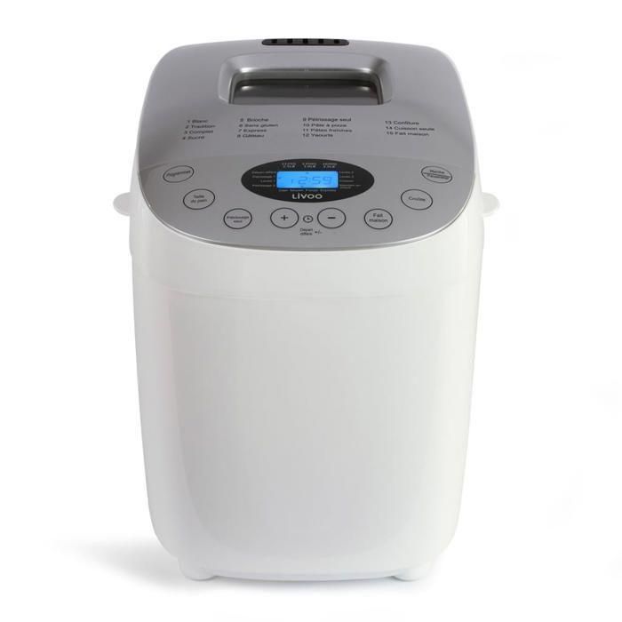 LIVOO DOP205W Panificadora - Pantalla digital 15 programas - Blanco 1 LIVOO DOP205W Panificadora - Pantalla digital 15 programas - Blanco 1