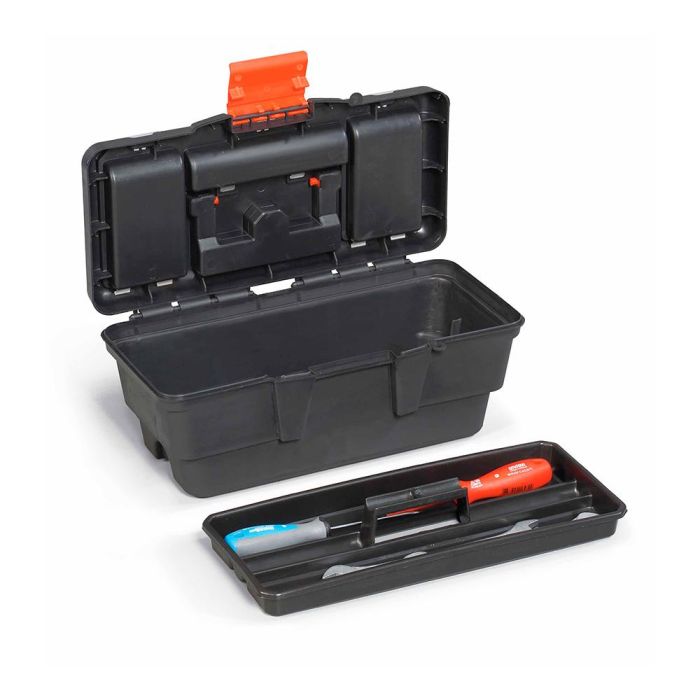 Terry Caja Herramientas Eko Toolbox 13 con Bandeja y Organizador, Negro/Naranja, 32x16x13cm 2