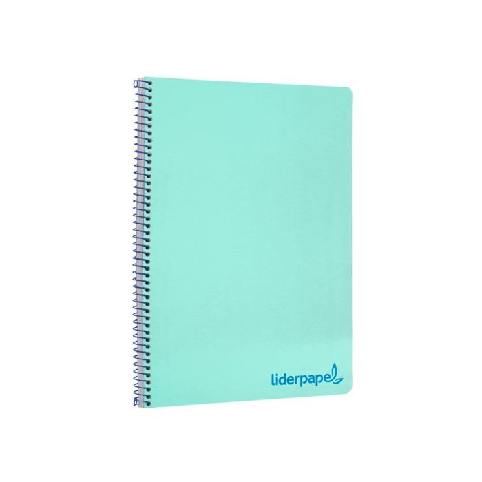 Cuaderno Espiral Liderpapel A4 Wonder Tapa Plastico 80H 90 gr Cuadro 4 mm Con Margen Color Verde 5 unidades 3