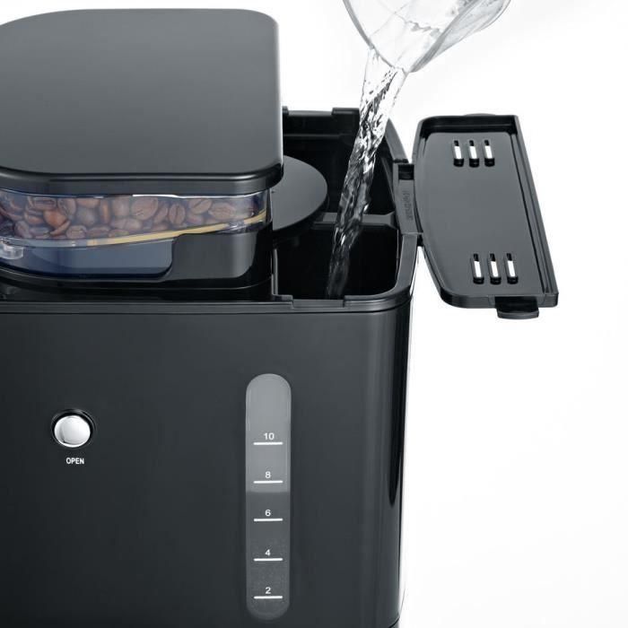 Severin 4810 Cafetera de filtro con molinillo integrado, Negro y acero inoxidable, 1000W, 1.4 L, Pantalla LCD, Temporizador y Aroma 3 niveles 3 Severin 4810 Cafetera de filtro con molinillo integrado, Negro y acero inoxidable, 1000W, 1.4 L, Pantalla LCD, Temporizador y Aroma 3 niveles 3