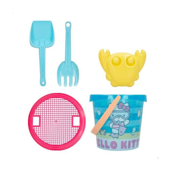 Color Baby Cubo de Playa Hello Kitty Diámetro 18cm con Pala, Rastrillo y 3 Moldes 1