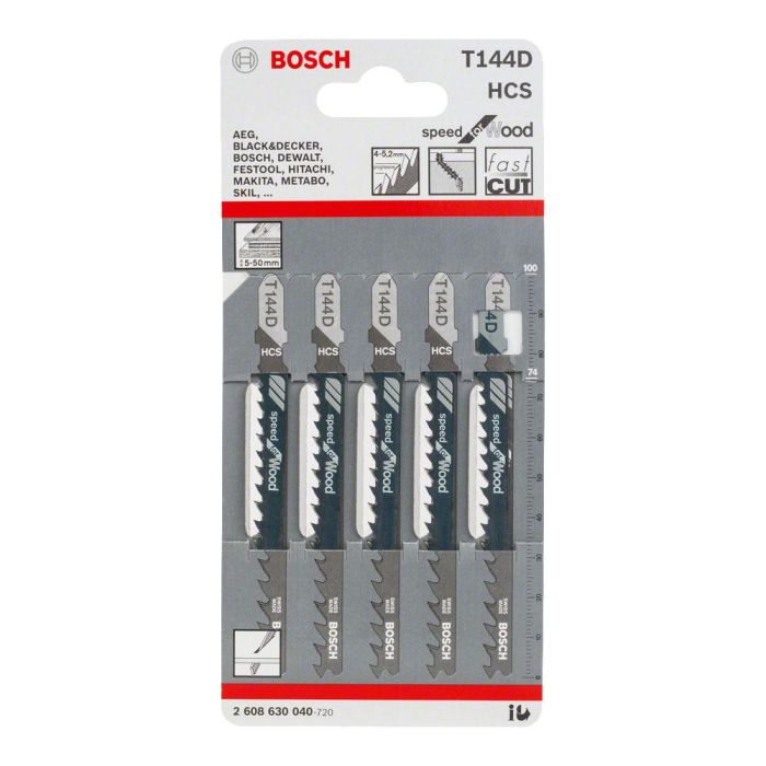 Set de 5 hojas de sierra t 144 d: speed wood 2608630040 bosch 1