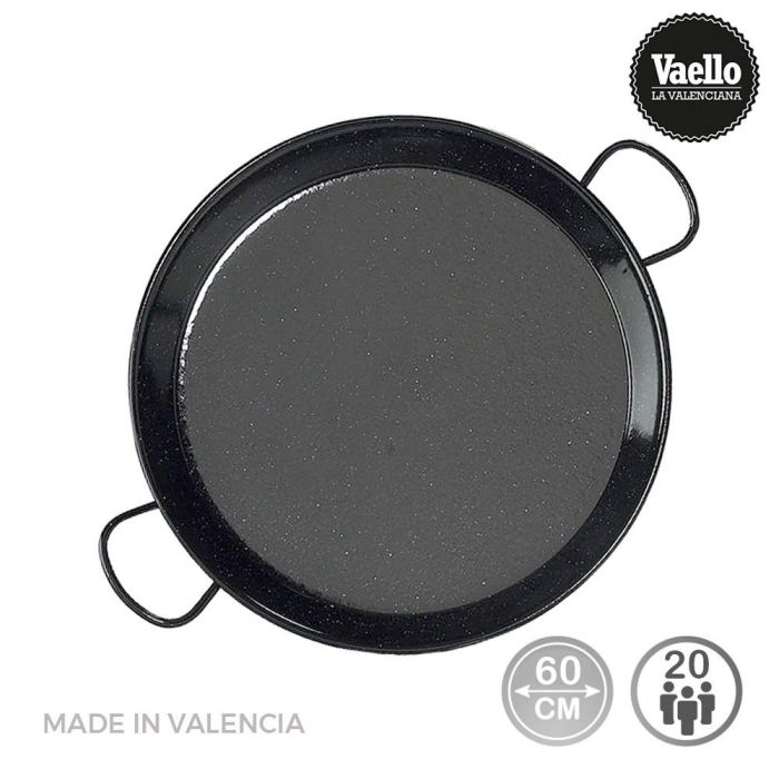 Paellera tradicional de acero esmaltado ø60cm (20 personas). vaello 1