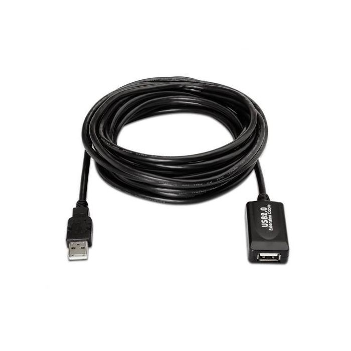 Aisens Cable Extensión USB 2.0 Prolongador Amplificador Macho Hembra 15 Metros Negro