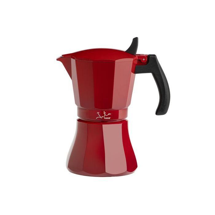 Jata HCAF2009 Cafetera Italiana Inducción Cuerpo Aluminio Rojo 9 Tazas