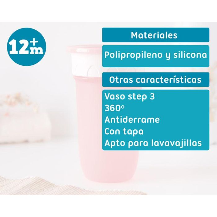 Vaso Step 3 300 mL Rosa 5