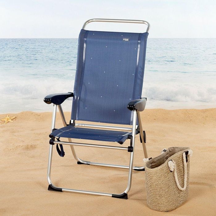 Silla de Playa Aktive Azul marino 47 x 108 x 59 cm (2 Unidades) 5