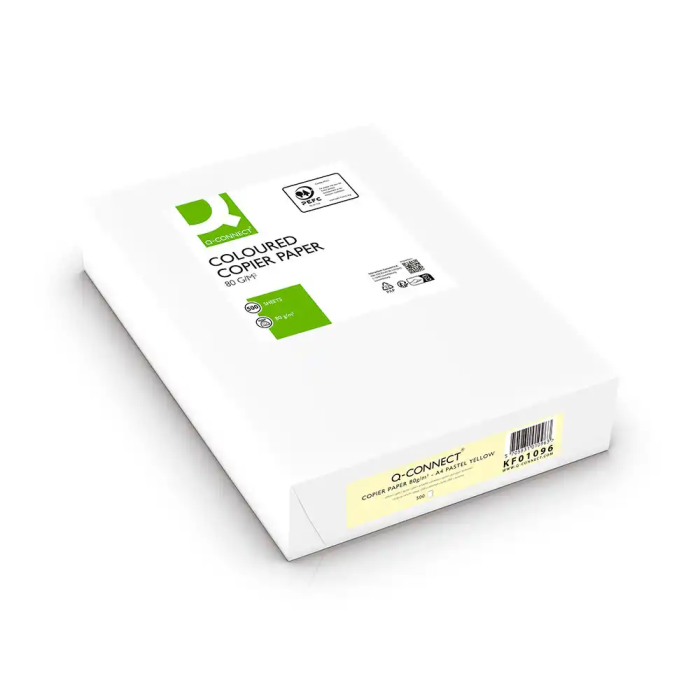 Q-connect Papel Color Din A4 80gr Amarillo Paquete de 500 Hojas 2