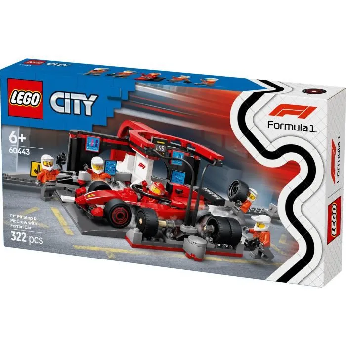 Lego City 60443 Parada en boxes de F1 con coche Ferrari Juguete para niño de 6 años 5