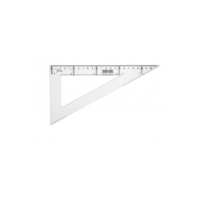 Faibo 41325 Cartabón transparente en plástico inyectado graduado y biselado 25 cm