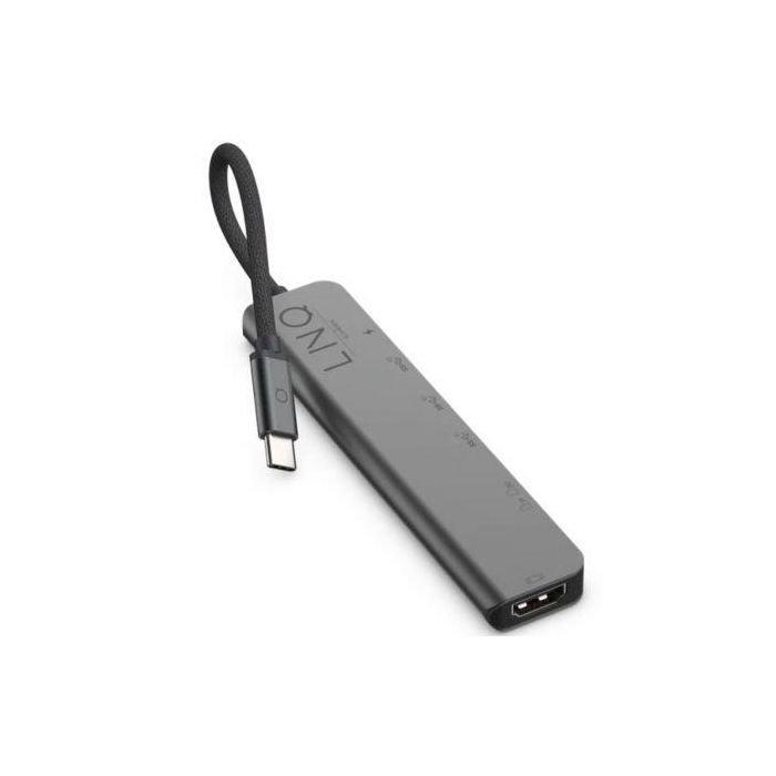 Docking USB Tipo-C Linq LQ48016/ 1xUSB Tipo-C/ 2xUSB/ 1xHDMI 4K/ 1xLector de Tarjeta SD y Micro/ 1xUSB Tipo-C PD/ Gris 1