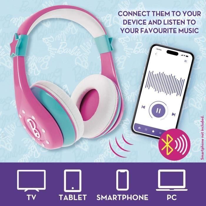 Combo de auriculares y micrófono - LISCIANI - Bluetooth con altavoz Barbie 2