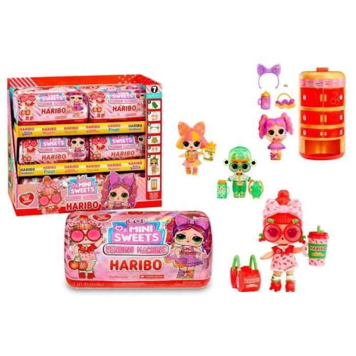 LOL Surprise Loves Mini Sweets X Haribo PDQ - Muñeca 7,5 cm + accesorios - Formato dispensador de caramelos