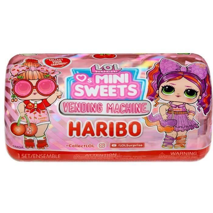 LOL Surprise Loves Mini Sweets X Haribo PDQ - Muñeca 7,5 cm + accesorios - Formato dispensador de caramelos 4