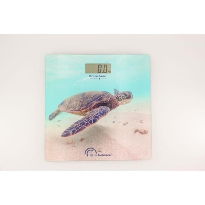 Báscula personal electrónica - LITTLE BALANCE - 8653 - USB - 180 kg / 100 g - Patrón tortuga verde