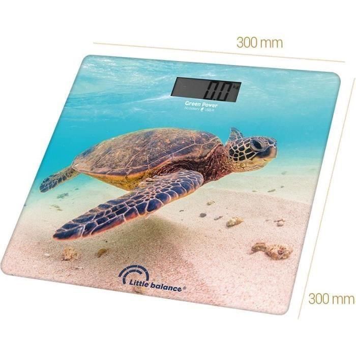 Báscula personal electrónica - LITTLE BALANCE - 8653 - USB - 180 kg / 100 g - Patrón tortuga verde 2