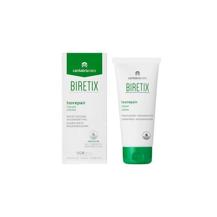 Biretix ISOREPAIR Crema Hidratante Regeneradora Facial con Ácido Hialurónico y Ceramidas para Pieles Sensibilizadas Post-Retinoides 50 ml