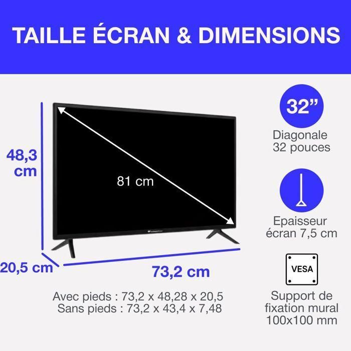 Continental Edison CELED32SVHD25B6 Televisor HD 32" (81 cm) Smart Vidaa Wifi Bluetooth 3xHDMI 2xUSB 1