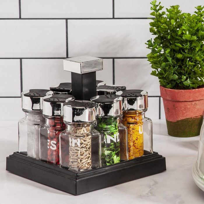 Cook Concept Especiero Giratorio con 8 Botes de Cristal 100ml 1 Cook Concept Especiero Giratorio con 8 Botes de Cristal 100ml 1