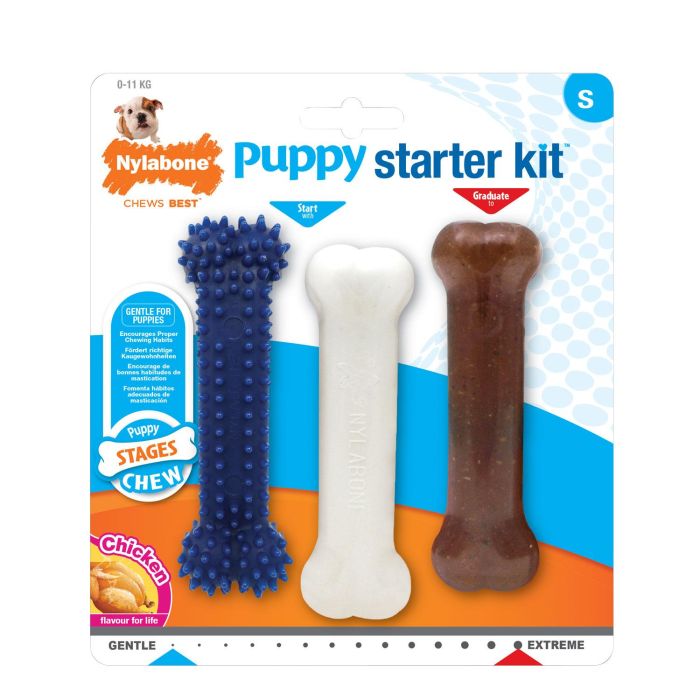 Mordedor de perro Nylabone Extreme Chew Starter Kit Cachorros Pollo Nylon Termoplástico (3 pcs) 2