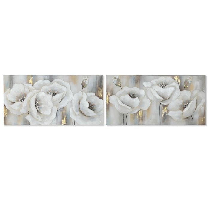 Cuadro Tradicional DKD Home Decor Blanco Gris 3 x 60 x 120 cm (2 Unidades) Cuadro Tradicional DKD Home Decor Blanco Gris 3 x 60 x 120 cm (2 Unidades)