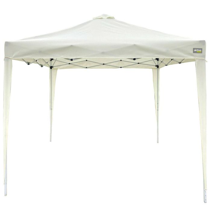 Cenador Aktive 300 x 250 x 300 cm Tela Acero Blanco Cenador Aktive 300 x 250 x 300 cm Tela Acero Blanco