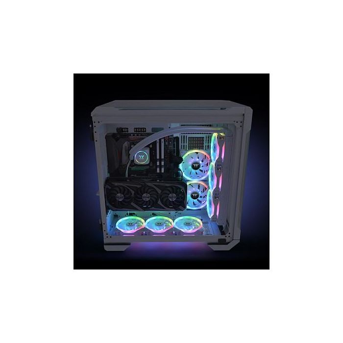 Thermaltake SWAFAN 14 RGB Radiator Fan TT Premium Edition White 3 Pack - Ventilador 140mm RGB, Pack de 3, Blanco, para Radiador