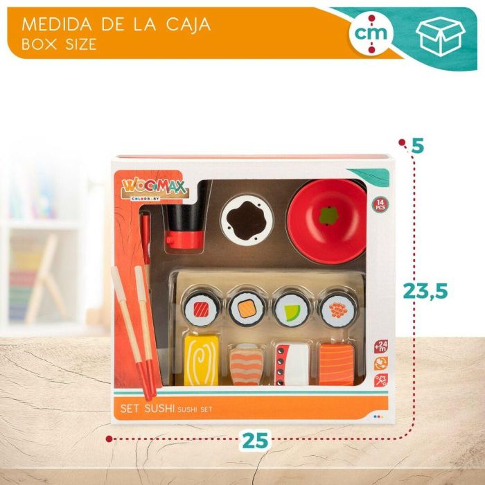 Juego de Madera Woomax Sushi 14 Piezas (6 Unidades) 1 Juego de Madera Woomax Sushi 14 Piezas (6 Unidades) 1