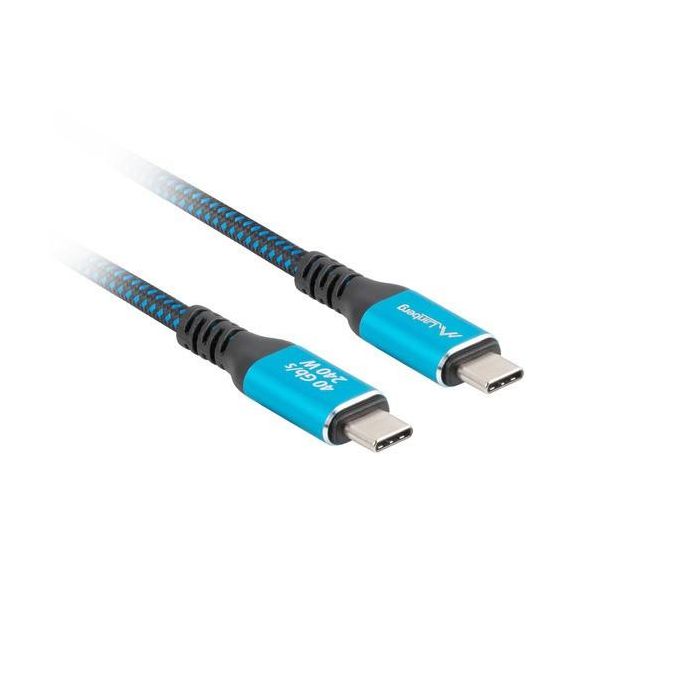 Cable USB-C Lanberg CA-CMCM-45CU-0020-BK Azul Negro 2 m 3 Cable USB-C Lanberg CA-CMCM-45CU-0020-BK Azul Negro 2 m 3