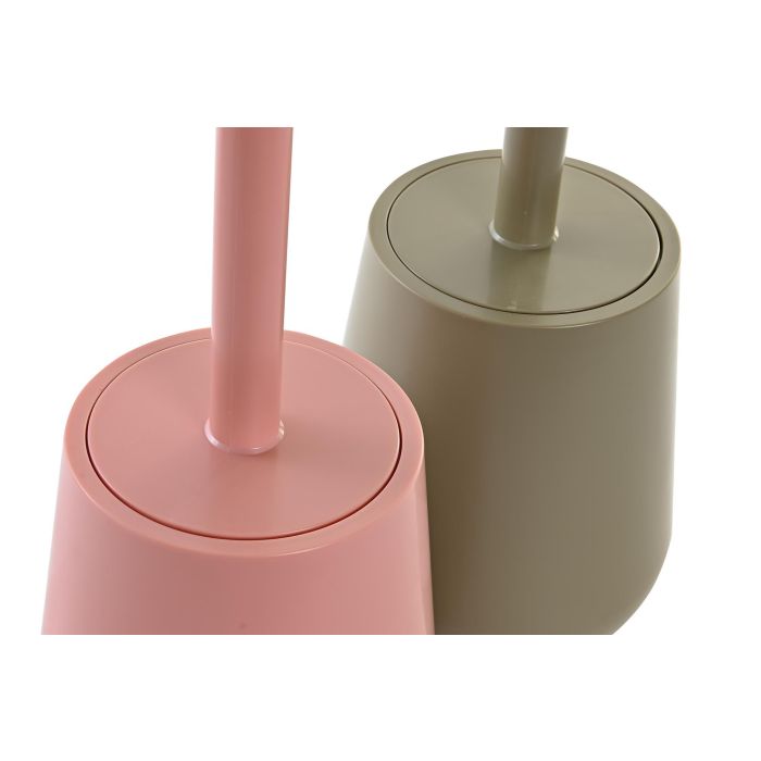 DKD Home Decor Escobillero Basicos Melocoton Verde 12 x 34.5 x 12 cm (2 Unidades)