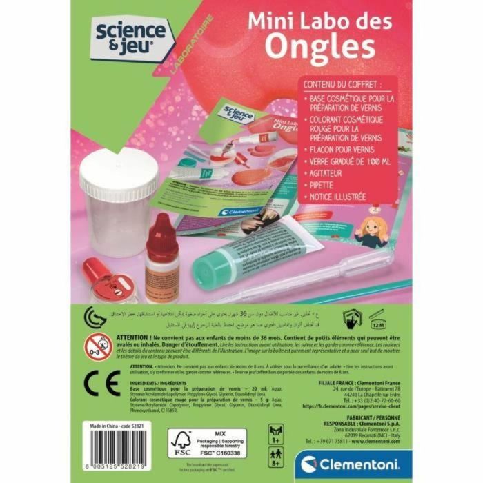 Juego de Manualidades Clementoni Mini Nail Lab Create your own nail polish (FR) 1